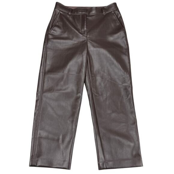 Aritzia Babaton Command Mid Rise Vegan Leather Pant In Coffee Bean Size 4 - Picture 6 of 10